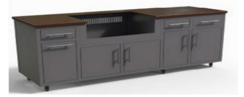 Challenger 2 Piece Coastal 80.875" Kitchen Island Package with Delta Heat Grill -CD2PCCS-02