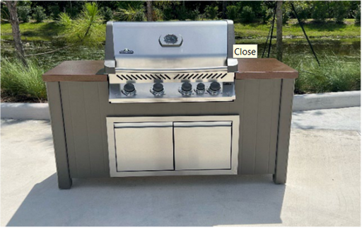 Challenger 3 Piece 61" Flat Island Package with Napoleon Grill base Center and Napoleon Double Door Opening - CD3PCCS-06