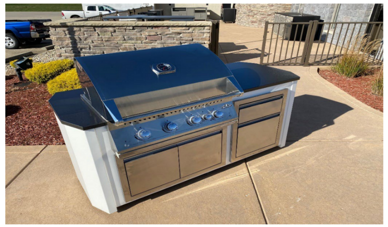 Challenger 4 Piece Coastal 72" Jupiter Package with Grill Base, Napoleon Double Door Opening and Double Drawer Opening - CD4PCCS-07