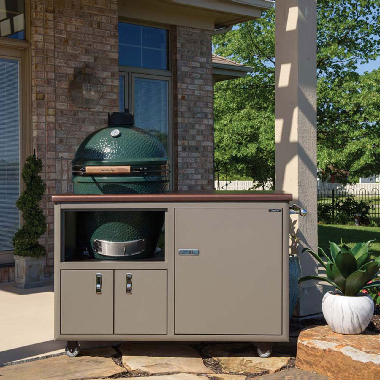 Challenger 48" Torch Ceramic Grill Cart (Fits Kamado Joe Classic II) (Big Green Egg Not Included) - 17CGC-48-17-TB-SV-KJ2 2