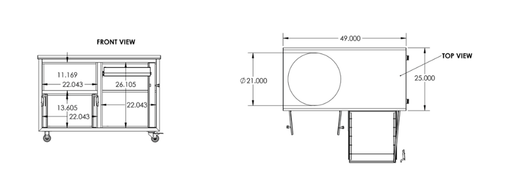 Challenger 48" Torch Ceramic Grill Cart (Fits Large Egg) (Big Green Egg Not Included) - 17CGC-48 1