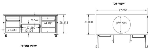 Challenger 76" Torch Ceramic Grill Cart (Fits DBXLarge Egg) - 17CGC-76DB-XL 1