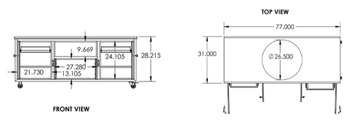 Challenger 76" Torch Ceramic Grill Cart (Fits XLarge Egg) (Big Green Egg Not Included) - 17CGC-76XL 1