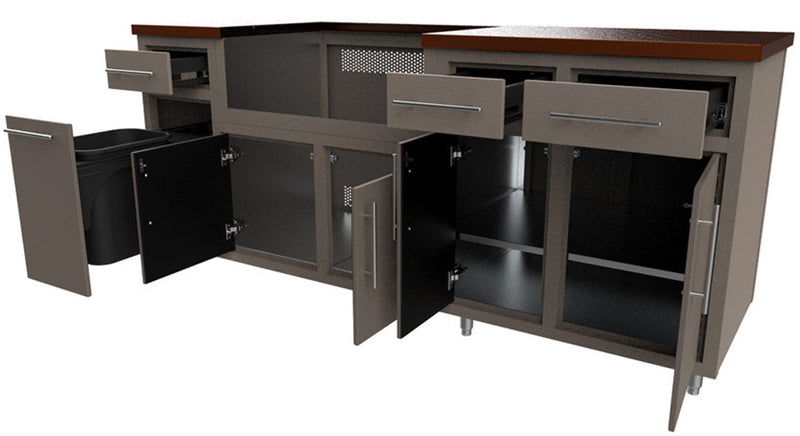 Challenger Coastal Series 80" Kitchen Island - COGI-80.875-WGDDDD