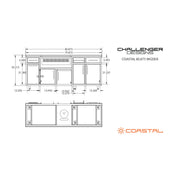 Challenger Coastal Series 80" Kitchen Island - COGI-80.875-WGDDS 2