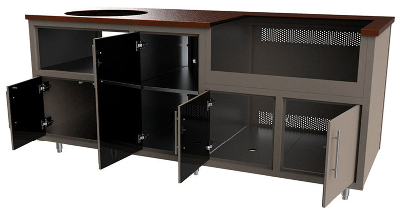 Challenger Coastal Series 83" Kitchen Island (Fits XLarge Kamado Joe Classic) - COGI83-XLKDG-GG-SV